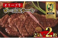 ステーキ 250g 2枚 牛 牛肉 和牛 黒毛和牛 肉 ロース ロースステーキ オリーブ牛 ステーキ肉 金ラベル 贈答用 プレゼント ごちそう 記念日 香川県 丸亀市