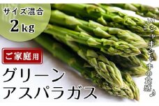 グリーンアスパラ 約2kg ( 約1kg × 2箱 ) 3L ～ S サイズ混合｜アスパラガス