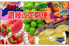 坂出産のフルーツとさぬきの特産品の定期便6回【Bコース】