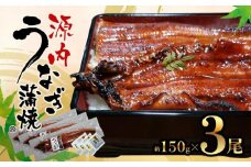 源内 うなぎの蒲焼 3尾 ( 150g × 3尾 ) 香川県産 ｜ うなぎ 蒲焼 たれ・粉山椒付き