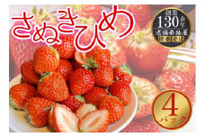 さぬき姫いちご　4パック（1パック約250g）