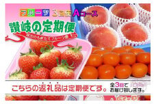 【定期便3回Aコース】 フルーツ セット 定期便 ( いちご 約250g × 4パック & 桃 約2kg & みかん 約5kg × 3ヶ月 )  ｜産直あきんど 坂出産 創業100年