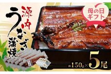 【母の日ギフト】源内 うなぎの蒲焼 5尾 ( 150g × 5尾 ) 香川県産 ｜ うなぎ 蒲焼 たれ・粉山椒付き