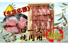《生活応援》オリーブ牛ロース焼肉用　500g