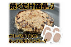 オリーブ牛100％肉汁ハンバーグ4枚(120g×4枚)セット