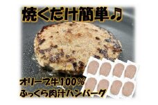オリーブ牛100％肉汁ハンバーグ8枚(120g×8枚)セット
