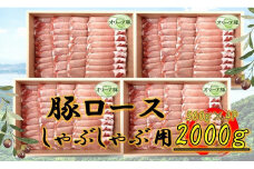 オリーブ豚　ロースしゃぶしゃぶ用　2000g
