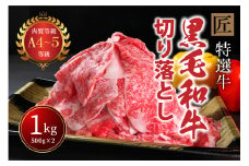 国産！！ A4～A5ランク黒毛和牛「肩ロース」切り落とし『匠』１㎏（５００g×２パック）