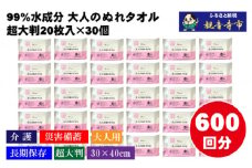 【超大判・厚手タイプ】大人のぬれタオル20枚入り×30個セット（600枚）【介護・災害・備蓄】