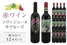 ソヴァジョーヌ・サヴルーズ 3年代分 飲み比べ計12本セット【国産 赤ワイン ワイン さぬきワイン ぶどう 飲み比べ 】