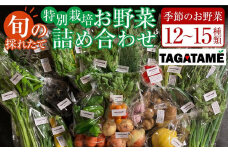 特別栽培 旬の採れたて お野菜 12~15種類詰め合わせセット TAGATAME タガタメ【野菜 特別栽培 大容量 有機野菜 農薬不使用 無農薬】