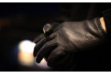 LAMP GLOVES -UTILITY GLOVE SHORTY-(カラー：ブラック／サイズ：S)【革手袋 レザー グローブ 鹿革 メンズ レディース Lamp gloves ランプグローブス ショート ドライビンググローブ バイカー ファッション 手袋 香川県 さぬき市】