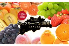 【定期便全10回】さぬき市 フルーツ定期便 (さぬきひめ 桃 ニューピオーネ シャインマスカット さぬきゴールド 柿 小原紅早生みかん デコポン せとか)【苺 いちご 葡萄 ぶどう キウイ 旬 人気 果物 くだもの 柑橘 フルーツ 香川県】