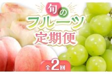 【定期便全2回】旬のフルーツ定期便 (桃 シャインマスカット)【もも 葡萄 ぶどう 旬 人気 果物 くだもの フルーツ 香川県】