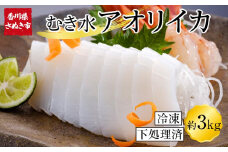 むきあおりいか 約3kg (1kg×3) 下処理済 冷凍 小分け【アオリイカ いか イカ 刺身 お造り 海鮮 魚介 いかソーメン】