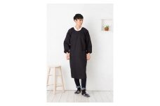 【ブラック】ロング丈シンプルラグランメンズ割烹着
