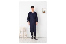 【ネイビー】ロング丈シンプルラグランメンズ割烹着