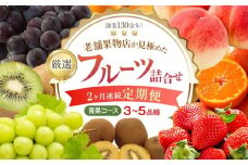 【2ヶ月連続定期便】創業130余年！老舗果物店が見極めた、厳選フルーツ詰合せ♪【青果コース】（3～5品種）
