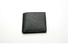 [№4631-1574]【GＯMYO LERTHER】猪革 手縫い二つ折り財布（黒）