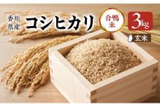 [№4631-1769]香川県産コシヒカリ（自然農法 合鴨米 3kg）玄米