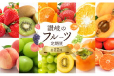 [№4631-2422]フルーツ 定期便 12ヶ月 果物 旬のフルーツ 旬の果物 キウイ いちご しらぬい びわ もも 夏みかん ブラックビート マスカット みかん 12回 お楽しみ 香川 香川県 東かがわ市