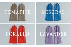 [№4631-8876]2427レディースイタリアンレザーグローブ（21cm）CORALLO（レッド系）