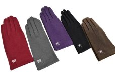 [№4631-6131]2547カシミヤ100％　レディース　ファッショングローブ ブラウン