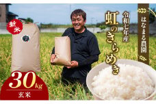 [№4631-2689]はなまる農園令和7年新米香川県産「虹のきらめき（玄米）30kg」 玄米 お米