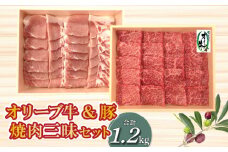 【ふるさと納税】オリーブ牛＆豚焼肉三昧セット 牛モモ肉 豚ロース 食べ比べ BBQ 冷凍