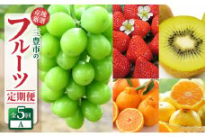 【ふるさと納税】【配送不可地域：北海道・沖縄県・離島】フルーツ 定期便 A 5回 旬の果物 送料無料 産地直送 厳選 お取り寄せ ギフト 三豊 さぬきひめ いちご デコポン シャインマスカット みかん ゆら早生みかん  キウイ グリーンキウイフルーツ  秋 旬