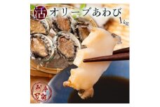 【ふるさと納税】【配送不可地域：北海道・東北・沖縄県・離島】オリーブあわび 約1kg 10～12個程度 殻付き 鮑 特産品 送料無料 食品 おすすめ お取り寄せ お取り寄せグルメ 海鮮 魚介 ステーキ 酒蒸し バター焼き ソテー 鉄板焼き BBQ キャンプ  あわび  秋 旬