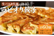 【ふるさと納税】生パスタ生地で包んだ正統派の餃子「ラビオリ餃子」30個入り×2ケース（特製タレ3本付き）【冷凍】父の日  秋 旬