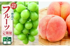 【ふるさと納税】【配送不可地域：北海道・沖縄県・離島】フルーツ 定期便 2回 桃 シャインマスカット 定期便E 大粒 糖度17度以上 高瀬産桃 旬の時期にお届け 果物 香川県 三豊市 デザート お取り寄せ 送料無料  葡萄 ブドウ モモ フルーツ定期便 果物定期便 年2回