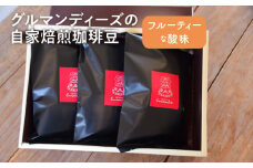 【ふるさと納税】コーヒー 豆 珈琲豆 100ｇ × 3 種類 セット 自家焙煎 浅煎り フルーティ 酸味 グルマンディーズ エチオピア タンザニア コロンビア 厳選 飲料 おうち時間 お取り寄せ 香川県 三豊市 送料無料