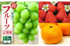【ふるさと納税】【配送不可地域：北海道・沖縄県・離島】定期便 3回 フルーツ シャインマスカット 1房 さぬきひめ 約250g 4パック いちご 果実 大きい 宮川早生みかん Ｓ～Ｌサイズ 5kg 甘み 酸味 バランス 良い 旬の季節 お届け 香川県 三豊市 お取り寄せ 送料無料