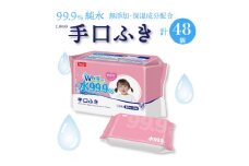 【ふるさと納税】【3か月定期便】L99.9 手口ふき  (w80枚×3個)×16袋×3か月 お手拭き 無添加 保湿 弱酸性 メッシュシート 日本製 日用品 送料無料 モモ葉エキス パッチテスト 純水 アルコールフリー パラベンフリー 無香料 無着色 ふんわり シート 手口ふきシート