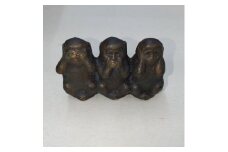 【ふるさと納税】【香川県伝統的工芸品】青銅製 三猿「見ざる聞かざる言わざる」（ブラック）