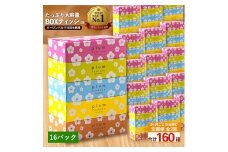 【ふるさと納税】 ティッシュ ティッシュペーパー 「 大容量 プラムファッション BOXティッシュ 16パック（ケース80個入り） 定期便 全2回(3ヶ月ごと)」 [ 常備品 生活用品 まとめ買い 蛍光染料不使用 日用品 日用雑貨 日用消耗品 ]  【配送不可地域：北海道・沖縄県・離島】