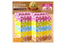 【ふるさと納税】 ティッシュ ティッシュペーパー 「 大容量 プラムファッション BOXティッシュ 定期便 4パック（ケース20個入り）全3回(毎月) 」 [ 常備品 生活用品 まとめ買い 蛍光染料不使用 日用品 日用雑貨 日用消耗品 ]  【配送不可地域：北海道・沖縄県・離島】