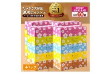 【ふるさと納税】 ティッシュ ティッシュペーパー 「 大容量 プラムファッション BOXティッシュ 定期便 4パック（ケース20個入り）全3回(毎月) 」 [ 常備品 生活用品 まとめ買い 蛍光染料不使用 日用品 日用雑貨 日用消耗品 ]  【配送不可地域：北海道・沖縄県・離島】