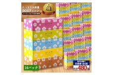 【ふるさと納税】 ティッシュ ティッシュペーパー 「 大容量 プラムファッション BOXティッシュ 16パック（ケース80個入り） 定期便 全6回(毎月)」 [ 常備品 生活用品 まとめ買い 蛍光染料不使用 日用品 日用雑貨 日用消耗品 ]  【配送不可地域：北海道・沖縄県・離島】