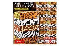 【ふるさと納税】 ティッシュ ティッシュペーパー 1箱150組/300枚 5箱×18パック 合計90箱 [ 動物柄 アニマル柄 常備品 生活用品 まとめ買い 蛍光染料不使用 日用品 日用雑貨 日用消耗品 ]  【配送不可地域：北海道・沖縄県・離島】