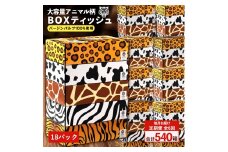 【ふるさと納税】 ティッシュ ティッシュペーパー「 大容量 ANIMAL BOXティッシュ 18パック（ケース90個入り） 定期便 全6回(毎月)」[ 動物柄 アニマル柄 常備品 生活用品 まとめ買い 蛍光染料不使用 日用品 日用雑貨 日用消耗品 ]  【配送不可地域：北海道・沖縄県・離島】