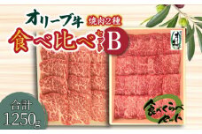 【ふるさと納税】オリーブ牛 焼肉二昧食べ比べセットＢ 国産牛 肩ロース モモ肉 赤身 父の日
