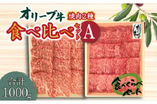 【ふるさと納税】オリーブ牛 焼肉二種食べ比べセットA 国産牛 肩ロース モモ肉 赤身 父の日