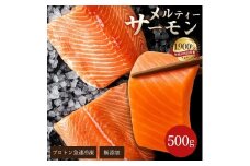 【ふるさと納税】 サーモン メルティーサーモン 500g アトランティックサーモン [ 小分け 刺身 鮭 冷凍 さけ サケ 海鮮 生サーモン 急速冷凍 魚 生食サーモン 人気 ランキング 三豊市 香川県 アトランティック  タイセイヨウサケ 鮭 鮭フィレ 返礼品 三豊給食 ]