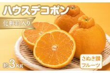 【ふるさと納税】 【配送不可地域：北海道・沖縄県・離島】デコポン 約 3kg 7～12玉入り ハウスデコポン 県認定 生産者 栽培 薄皮ごと 食べられる 甘味が強く 程よい酸味 果汁 三豊市 果物 フルーツ さぬき讃フルーツ 柑橘類 お取り寄せ お取り寄せフルーツ 送料無料