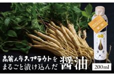 【ふるさと納税】高麗人参スプラウトをまるごと漬け込んだ醤油 高麗人参 人参 スプラウト 高麗人参スプラウト 2年物 2年根 薬膳 薬膳醤油 醤油 お醤油 調味料 調味 味 アレンジ 隠し味 納豆 お刺身 炒め物 普段使い 食事 食生活 加工品 香川県 三豊市 送料無料