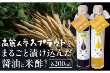 【ふるさと納税】高麗人参スプラウトをまるごと漬け込んだ醤油と米酢セット 高麗人参 高麗 人参 スプラウト 漬け込み 醤油 米酢 酢 調味料 調味 ドレッシング 炒め物 料理 普段使い 食事 食生活 薬膳 薬膳醤油 薬膳米酢 お取り寄せ おすすめ 香川県 三豊市 送料無料