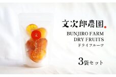 【 小豆島 】文次郎農園のドライフルーツ 3袋セット 柑橘 蜜柑 ミカン セミ ドライフルーツ 乾燥 ドライ 果物 軽食 おやつ デザート 香川 香川県 土庄 土庄町